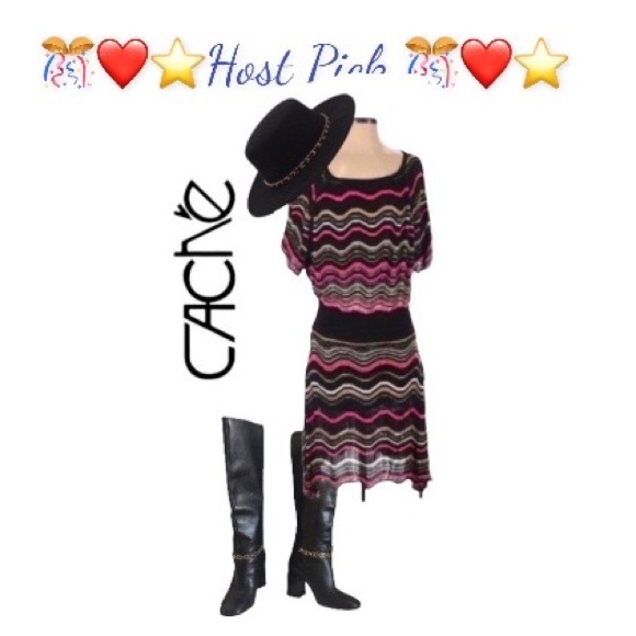 CACHE Boho Crochet chevron dress, multicolor - Picture 1 of 16